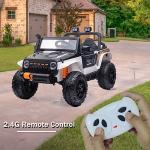 NEWQIDA 12V Electric Ride On Car for Kids 4WD Ride on Truck with Remote Control Parent-Child Ride On Toys for Kids Power Vehicle Wheels for Girls Boys, 220lbs Max Capacity, EVA Rubber Tires, White from NEWQIDA