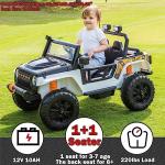 NEWQIDA 12V Electric Ride On Car for Kids 4WD Ride on Truck with Remote Control Parent-Child Ride On Toys for Kids Power Vehicle Wheels for Girls Boys, 220lbs Max Capacity, EVA Rubber Tires, White from NEWQIDA