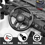 NEWQIDA 12V Electric Ride On Car for Kids 4WD Ride on Truck with Remote Control Parent-Child Ride On Toys for Kids Power Vehicle Wheels for Girls Boys, 220lbs Max Capacity, EVA Rubber Tires, White from NEWQIDA