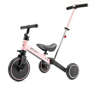 67i Tricycles for 1-3 Year Old Toddler Tricycle with Push Handle for 1-3 Years Old Trikes Toddlers Push Handle Boys and Girls Kids Push Trike Toddler Bike Adjustable Seat and Handle (Pink with Handle) by 67i