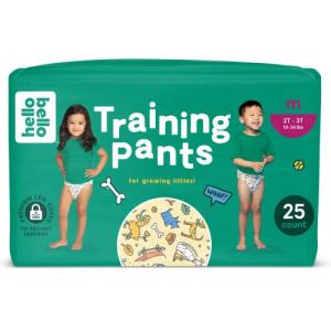 Hello Bello Premium Training Pants Size 2T-3T I 25 Count of Disposeable, Gender Neutral, Eco-Friendly, and Potty Training Underwear with Snug and Comfort Fit for Toddlers on the Move I Li'l Barkers from Hello Bello