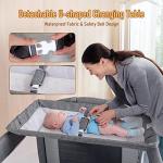 Jaoul Baby Bassinet Bedside Sleeper Baby Crib, Pack and Play with Bassinet and Changing Table, Portable Travel Baby Playpen with Bassinet Toys & Music Box, Mattress for Girl Boy Infant Newborn Gray from Jaoul