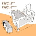 Jaoul Baby Bassinet Bedside Sleeper Baby Crib, Pack and Play with Bassinet and Changing Table, Portable Travel Baby Playpen with Bassinet Toys & Music Box, Mattress for Girl Boy Infant Newborn Gray from Jaoul