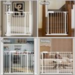 Baby Gate for Doorways Stairs Hallway 85.8-90.5 Inch Wide, Walk Through Child Gates with Pressure Mounted Extention Kit, Indoor Safety Child Gates for Kids or Pets by Rainbow Trade Co Ltd