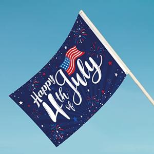 Happy 4th of July Flags 3 x 5 Ft Outdoor Double Sided Independence Day Garden Flag Strips Fireworks Patriotic Flag with Grommets for Memorial Day American Holiday Outside Party Supplies Decor from Tatuo