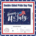 Happy 4th of July Flags 3 x 5 Ft Outdoor Double Sided Independence Day Garden Flag Strips Fireworks Patriotic Flag with Grommets for Memorial Day American Holiday Outside Party Supplies Decor from Tatuo