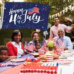 Happy 4th of July Flags 3 x 5 Ft Outdoor Double Sided Independence Day Garden Flag Strips Fireworks Patriotic Flag with Grommets for Memorial Day American Holiday Outside Party Supplies Decor from Tatuo