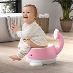 Dchola Baby Potty Training Toilet 2 in 1 Baby Transition Toilet Chair, Baby Seat with Splash Guard, Anti-Slip for 1 2 3 Year Old Toddlers & Kids Boys Girls Indoor & Outdoor (Pink) from Dchola
