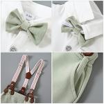 WESIDOM Baby Boys Clothes 0-3 Months Gentleman Outfits, Short Sleeve Dress Romper+Bow-Tie+Detachable Suspender Shorts by 