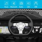 Kidzone 12V Ride On Truck 2 Seater Battery Powered Car for Kids Electric Vehicle Toy with Parent Remote Control, 4 Wheeler Quad, LED Lights, Bluetooth Music, DIY License Plate - Dark Gray from Kidzone