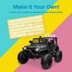 Kidzone 12V Ride On Truck 2 Seater Battery Powered Car for Kids Electric Vehicle Toy with Parent Remote Control, 4 Wheeler Quad, LED Lights, Bluetooth Music, DIY License Plate - Dark Gray from Kidzone