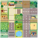 TTS Bee-Bot See & Say Coding Floor Robot Classroom Bundle w/ 1 Transport & Industry Mat, 1 Countryside Mat, 1 Fairytale Mat, Educational STEM Robotic Toys with Activity Mats from TTS