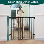 Babelio 34" Extra Tall Baby/Dog Gate with No Threshold Design Walk Thru Door, 26-43" Auto Close Safety Gate for Babies, Elders and Pets, Fits Doorways, Stairs, and Entryways, Black from Babelio