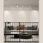 WAOWAO Triple Lock Baby Gate Extra Wide Pressure Mounted Walk Through Swing Auto Close Safety Black Metal Dog Pet Puppy Cat for Stairs,Doorways,Kitchen 25.59"-81.49" inch(Black,53.93-57.87"/137-147cm) from WAOWAO