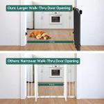 Babelio 34" Extra Tall Baby/Dog Gate with No Threshold Design Walk Thru Door, 26-43" Auto Close Safety Gate for Babies, Elders and Pets, Fits Doorways, Stairs, and Entryways, Black from Babelio