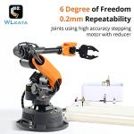 wlkata Mirobot Educational Kit 6 Axis Robot Mini Programmable Gripper arm Lightweight Educational Desktop Robotic arm 6DoF Lightweight Desktop Robotic Arm for K12 or 3D Printer by wlkata