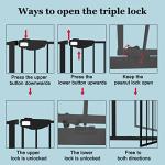 WAOWAO Triple Lock Baby Gate Extra Wide Pressure Mounted Walk Through Swing Auto Close Safety Black Metal Dog Pet Puppy Cat for Stairs,Doorways,Kitchen 25.59"-81.49" inch(Black,53.93-57.87"/137-147cm) from WAOWAO