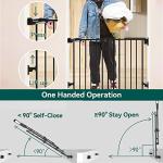 Babelio 34" Extra Tall Baby/Dog Gate with No Threshold Design Walk Thru Door, 26-43" Auto Close Safety Gate for Babies, Elders and Pets, Fits Doorways, Stairs, and Entryways, Black from Babelio