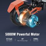 Electric Scooter for Adults, E-Scooter with 74.5 Miles Travel Range, Detachable 48V 35AH Battery, 5000W Powerful Dual Motor, Max Speed 43.5Mph, 12" Vacuum Tire Foldable Escooters by Dongguan Lvkang Energy Saving Technology Co., LTD