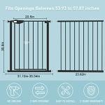 WAOWAO Triple Lock Baby Gate Extra Wide Pressure Mounted Walk Through Swing Auto Close Safety Black Metal Dog Pet Puppy Cat for Stairs,Doorways,Kitchen 25.59"-81.49" inch(Black,53.93-57.87"/137-147cm) from WAOWAO