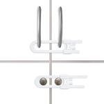 8 Pack Baby Sliding Cabinet Locks - Vmaisi Adjustable U Shaped Child Safety Locks,Childproof Latches for Kitchen Bathroom Storage Cupboards Doors, Handles and Knobs White by vmaisi