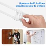 8 Pack Baby Sliding Cabinet Locks - Vmaisi Adjustable U Shaped Child Safety Locks,Childproof Latches for Kitchen Bathroom Storage Cupboards Doors, Handles and Knobs White by vmaisi