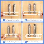 8 Pack Baby Sliding Cabinet Locks - Vmaisi Adjustable U Shaped Child Safety Locks,Childproof Latches for Kitchen Bathroom Storage Cupboards Doors, Handles and Knobs White by vmaisi