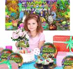 My Singing Monster Party Supplies Plates Decorations Birthday Cake Topper Banner Decor Backdrop Balloons by zuxiaogang