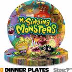 My Singing Monster Party Supplies Plates Decorations Birthday Cake Topper Banner Decor Backdrop Balloons by zuxiaogang