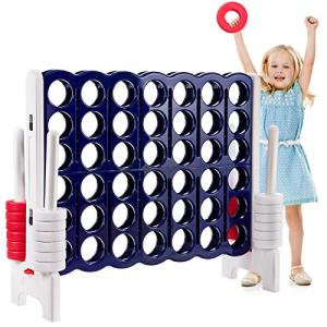 ARLIME Jumbo 4-to-Score Giant Game Set, Backyard Games for Kids & Adults, 4 in A Row W/Quick-Release Lever, 42 Build-in Rings Included, Jumbo Size for Outdoor & Outdoor Play by OverTHR