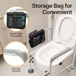 HEAO Toilet Safety Frame for Seniors,Bathroom Safety Rail with Anti-Slip Mat,Storage Bag,Height Adjustable for Stability,Easy to Install from HEAO
