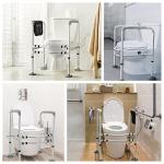 HEAO Toilet Safety Frame for Seniors,Bathroom Safety Rail with Anti-Slip Mat,Storage Bag,Height Adjustable for Stability,Easy to Install from HEAO