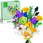 Lucky Doug Flower Bouquet Building Kit - 997 Pcs DIY STEM Flower Building Toys Set, 15 Packs Building Block Flowers for 6 7 8 9 10 11 12 Years Old Kids Girls Collection Decorative Home Accessories from MOKE