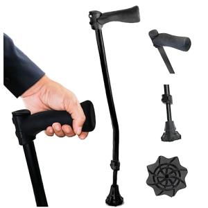 Dynamo Cyclone Cane â New! Designed for Comfort, Stability, Balance, Adjustability, Strength, Grippy All-Terrain use. The Best Walking Cane Ever by DynamoMe