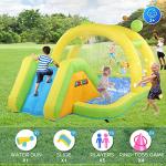 JOYMOR 7-in-1 Inflatable Waterslide-13.4 x 8.2 x 4.9ft, Play Center Kiddie Pool with Slide, Water Spraying Arch, Ring Toss Game for Toddler Kids, Inflatable Water Park Outdoor Backyard w/Air Blower by JOYMOR