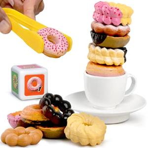 Smart Novelty Donut Stacking Toys for Toddlers - Stackable Pretend Play Food Set, Balancing, Balancing Kitchen Dessert Mini Food Toys for Kids, Educational Toys for Children Age 3+ by Smart Novelty