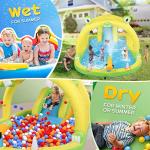 JOYMOR 7-in-1 Inflatable Waterslide-13.4 x 8.2 x 4.9ft, Play Center Kiddie Pool with Slide, Water Spraying Arch, Ring Toss Game for Toddler Kids, Inflatable Water Park Outdoor Backyard w/Air Blower by JOYMOR