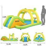JOYMOR 7-in-1 Inflatable Waterslide-13.4 x 8.2 x 4.9ft, Play Center Kiddie Pool with Slide, Water Spraying Arch, Ring Toss Game for Toddler Kids, Inflatable Water Park Outdoor Backyard w/Air Blower by JOYMOR