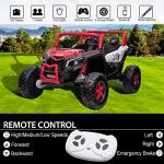 AOKOY XXXL 2-Seater Ride On Truck, 2023 New 24V Battery Powered Car with Remote Control 4x4 Kids Electric Vehicle Load 200lb Side by Side Ride On Toy, Red from AOKOY