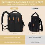 Large Diaper Bag Backpack for Twins - Expandable, Insulated, and Convenient Baby Diaper Bag with USB Charging Port- Perfect for Travel and Shopping - Black by 