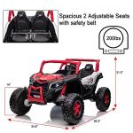 AOKOY XXXL 2-Seater Ride On Truck, 2023 New 24V Battery Powered Car with Remote Control 4x4 Kids Electric Vehicle Load 200lb Side by Side Ride On Toy, Red from AOKOY
