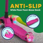 Kids Scooter â Children and Toddler 3 Wheel Kick Scooter â LED Wheel Lights Illuminate When Rollingâ Adjustable Handlebar â Indoor and Outdoor Pink - Lifemaster by Lifemaster