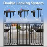 WAOWAO Extra Tall 40.55" Baby Gate Wide Pressure Mounted Walk Through Swing Auto Close Safety Black Metal Toddler Child Dog Pet for Indoor Stairs,Doorways,Kitchen 29.53-76.77 inchï¼cover71.26-74.02"ï¼ by WAOWAO