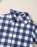 Yhnslsf 18 Months Boy Clothes Summer 18-24 Months Boy Outfits Plaid Blue Short Sleeve Shirt Denim Shorts Set Baby Boy Clothes 18-24 Months by 