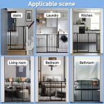 WAOWAO Extra Tall 40.55" Baby Gate Wide Pressure Mounted Walk Through Swing Auto Close Safety Black Metal Toddler Child Dog Pet for Indoor Stairs,Doorways,Kitchen 29.53-76.77 inchï¼cover71.26-74.02"ï¼ by WAOWAO