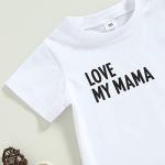 Mother's Day Infant Baby Boys Girls Clothes Short Sleeve Letter Print T-Shirt Toddler Jogger Waist Pant Outfits by 
