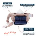 Kibou Vegan Premium Leather Fanny Pack Diaper Bag: With Detachable Compact Changing Pad & Baby Wipes Storage - Small Yet Fits All Parenting Essentials Around the Waist or Crossbody (Blush) by 