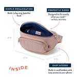 Kibou Vegan Premium Leather Fanny Pack Diaper Bag: With Detachable Compact Changing Pad & Baby Wipes Storage - Small Yet Fits All Parenting Essentials Around the Waist or Crossbody (Blush) by 