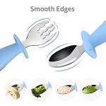 Toddler Training Utensils Forks and Spoons Set Stainless Steel with Silicone Handle-Travel Carrying Cases BPA Free Dishwasher Safe self Feeding 2 Set,12m+ by Sisi&Tommy make kids smile