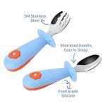 Toddler Training Utensils Forks and Spoons Set Stainless Steel with Silicone Handle-Travel Carrying Cases BPA Free Dishwasher Safe self Feeding 2 Set,12m+ by Sisi&Tommy make kids smile